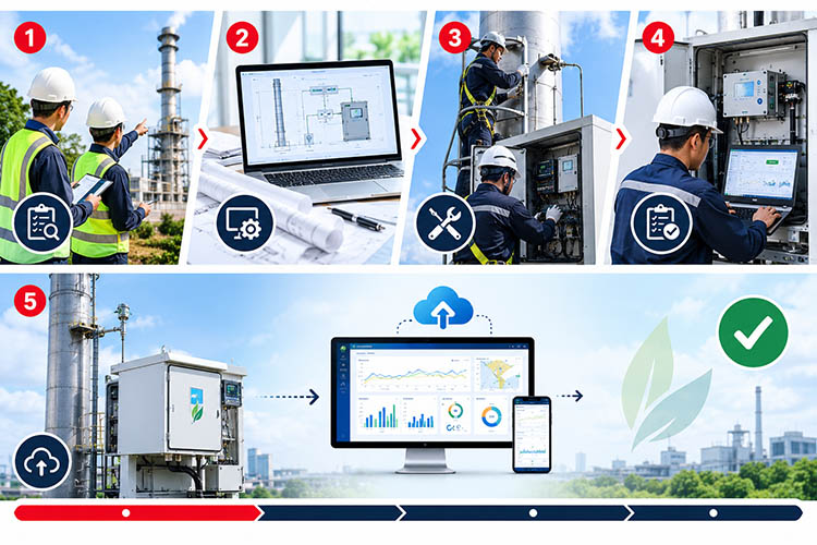 lắp đặt hệ thống quan trắc khí thải